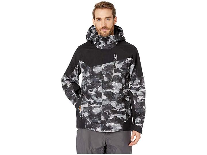 Spyder Jagged Shell Jacket (camo Distress Black) Men's Coat