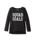 The Original Retro Brand Kids Squad Goals 3/4 Pullover (big Kids) (streaky Black) Girl's Clothing