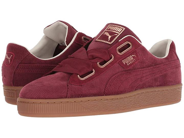 Puma Basket Heart Corduroy (pomegranate/pomegranate) Women's Shoes