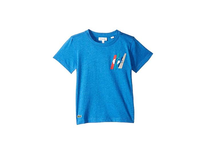 Lacoste Kids Short Sleeve Multicolor Animation Tee Shirt (toddler/little Kids/big Kids) (saurel Chine) Boy's T Shirt