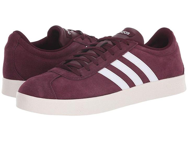 Adidas Vl Court 2.0 (maroon/white/cloud White) Men's Court Shoes