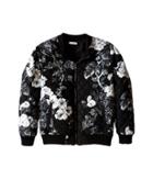 Dolce & Gabbana Kids Rose Jacket (big Kids) (black Flower) Girl's Coat