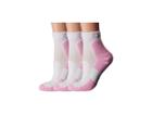 Thorlos Everyday Walker Mini Crew 3-pair Pack (white/pink/pink Ribbon) Women's Quarter Length Socks Shoes