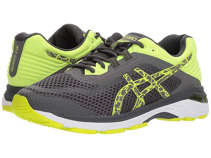 Asics Gt-2000 6 Lite-show (dark Grey/dark Grey/safety Yellow) Men's Running Shoes