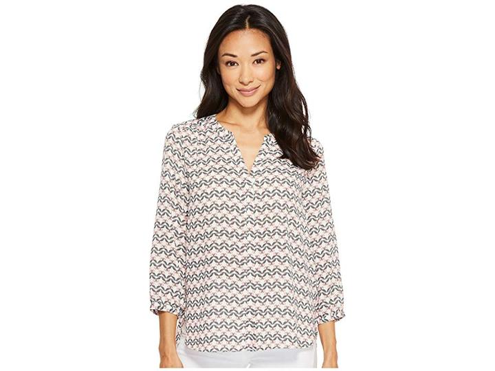 Nydj Blouse W/ Pleated Back (flutterflies Primrose) Women's Blouse