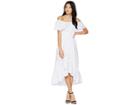 Bb Dakota Halsey Striped Ruffle Dress (optic White) Women's Dress
