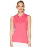 Callaway Opti-dri Micro-hex Sleeveless Polo (pink Yarrow) Women's Sleeveless