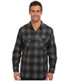 Pendleton L/s Board Shirt (charcoal/black Ombre) Men's Long Sleeve Button Up