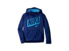 Nike Kids Therma Graphic Training Pullover Hoodie (big Kids) (blue Void/blue Hero/blue Hero) Boy's Sweatshirt