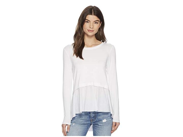 Kensie L.w. Viscose Spandex Top Ks3k3626 (white) Women's Clothing