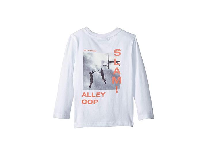 Superism Teamwork Long Sleeve Slam Graphic Tee (toddler/little Kids/big Kids) (white) Boy's T Shirt