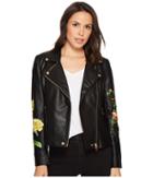 Blank Nyc Floral Moto Jacket In Bed Of Roses (bed Of Roses) Women's Coat