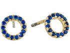 Shashi Circle Pave Stud Earrings (gold/vermeil/sapphire) Earring