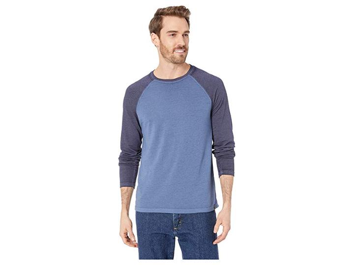 Lucky Brand Color Block Micro Terry Tee (blue) Men's T Shirt