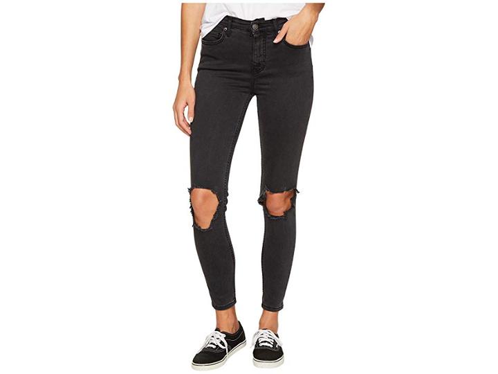 Free People High-rise Busted Skinny In Carbon (carbon) Women's Jeans