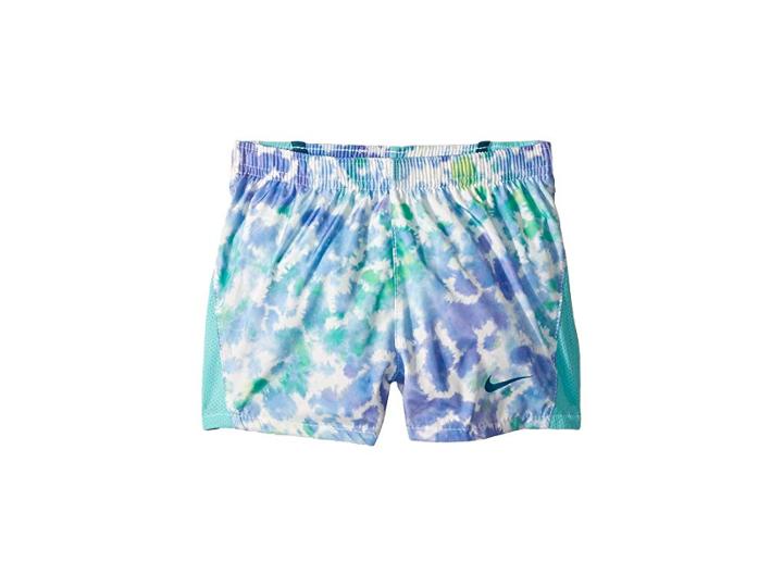 Nike Kids Rainbow Wash 10k Shorts (toddler) (light Aqua) Girl's Shorts