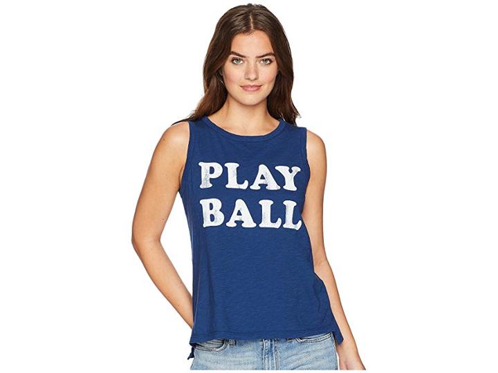 The Original Retro Brand Play Ball Slub Sleeveless Tank Top (cobalt) Women's Sleeveless