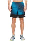 New Balance Hybrid Tech Shorts (deep Ozone Blue Print) Men's Shorts