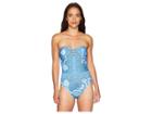 Lauren Ralph Lauren Aegean Paisley Bandeau One-piece (blue) Women's Swimsuits One Piece