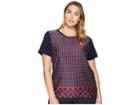Lauren Ralph Lauren Plus Size Geometric-print T-shirt (navy) Women's T Shirt