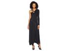 Yigal Azrouel Patchwork Gown W/ Leather Strap (black) Women's Dress