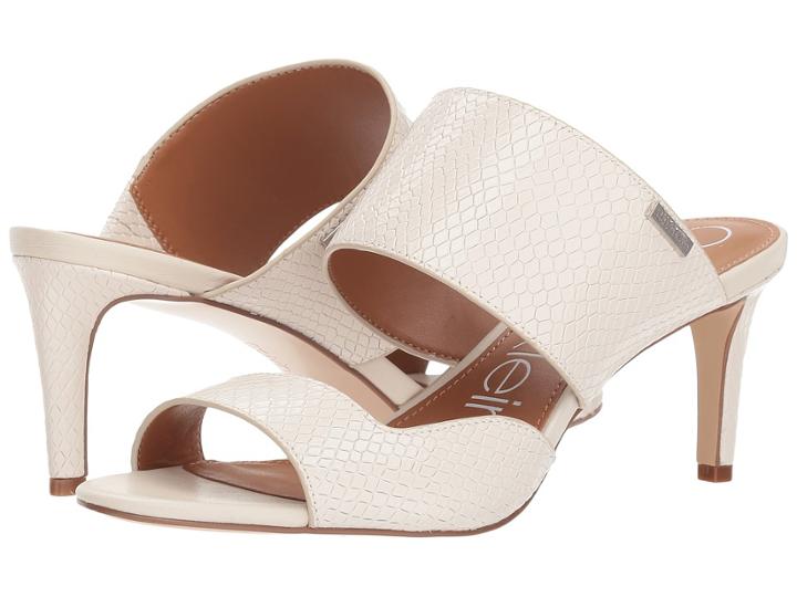 Calvin Klein Clementine (soft White Shiny Snake Print) Women's Shoes