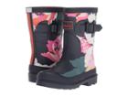 Joules Kids Printed Welly Rain Boot (toddler/little Kid/big Kid) (navy Granny Floral) Girls Shoes