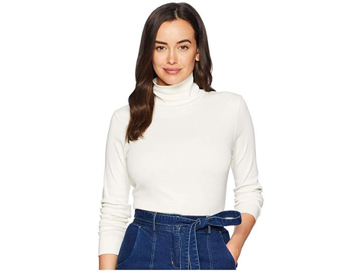 Lilla P Long Sleeve Turtleneck (ivory) Women's Sweater