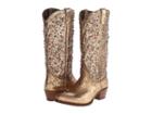 Frye Deborah Studded Tall (gold Glazed Vintage Leather) Cowboy Boots