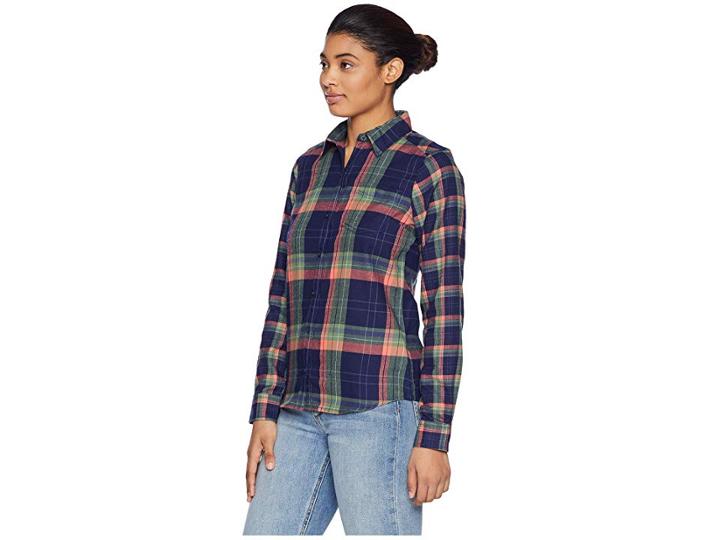Marmot Jensen Flannel Long Sleeve (arctic Navy) Women's Long Sleeve Button Up