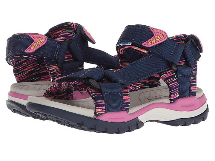Geox Kids Borealis 7 (little Kid/big Kid) (navy/fuchsia) Girl's Shoes