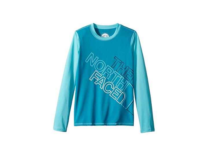 The North Face Kids Long Sleeve Amphibious Tee (little Kids/big Kids) (algiers Blue/blue Curacao (prior Season)) Girl's T Shirt
