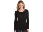 Three Dots Thermal L/s Crewneck (black) Women's Long Sleeve Pullover