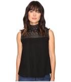 Michael Stars Lace Victorian Shell (black) Women's Clothing