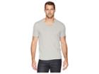 John Varvatos Star U.s.a. Short Sleeve Slub V-neck With Cut Raw Edge K3595u1b (light Grey) Men's Clothing
