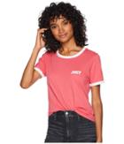 Juicy Couture Juicy Short Sleeve Ringer Tee (claret Red) Women's T Shirt