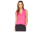Vince Camuto Sleeveless V-neck Rumple Blouse (pink Flame) Women's Blouse