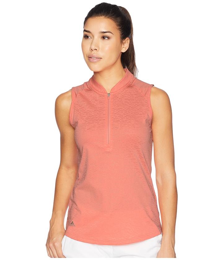 Adidas Golf Climacool(r) Sleeveless Polo (chalk Coral) Women's Sleeveless