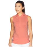 Adidas Golf Climacool(r) Sleeveless Polo (chalk Coral) Women's Sleeveless