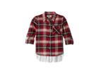 Maddie By Maddie Ziegler Laced Back Flannel Top (big Kids) (red) Girl's Clothing