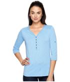 Kuhl Shasta 3/4 Sleeve Shirt (vista Blue) Women's Long Sleeve Pullover