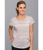 Lole Lisa Top (warm Grey Linen Stripe) Women's Short Sleeve Pullover