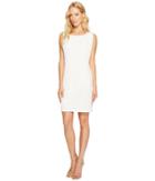 Jessica Simpson Sleeveless Ity Dress With Front Drape (ivory) Women's Dress