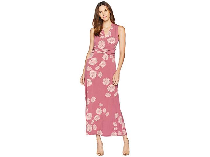 Vince Camuto Sleeveless Chateau Floral Halter Maxi Dress (summer Rose) Women's Dress