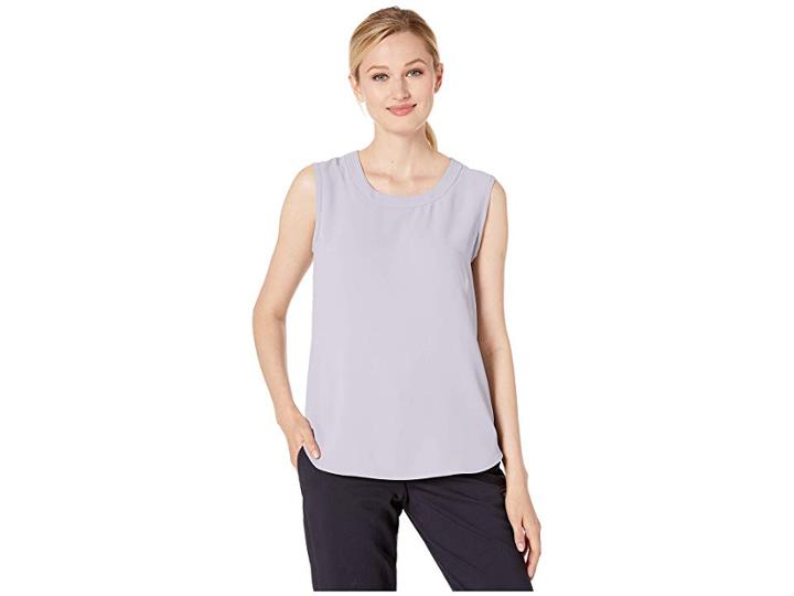 Anne Klein Solid Cdc Sleeveless Tank (morning Light) Women's Clothing