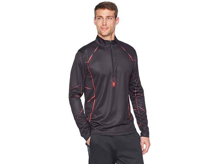 Spyder Limitless Lines Zip T-neck (black/volcano/black) Men's Long Sleeve Pullover
