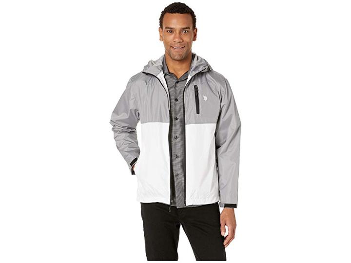 U.s. Polo Assn. Color Block Windbreaker W/ Hood (vapor Gray) Men's Clothing