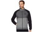 Calvin Klein Color Block Mock Neck Full Zip Sweater (soot Marl Heather) Men's Sweater