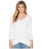 Lilla P Rib Bottom V-neck (white) Women's Clothing