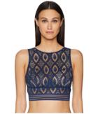 Else Baroque Cropped Tank Underwire Bra Top (sapphire) Women's Bra